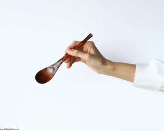 Hold "Wooden Japanese spoon / Urushi-Brown"