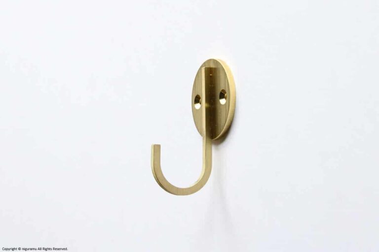 Hook type-J, round base / Brass