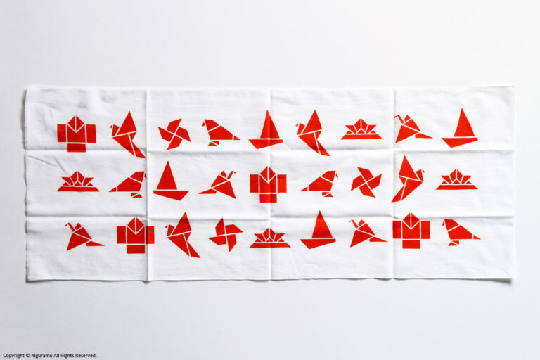 Japanese towel, ORIGAMI / red