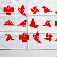 Japanese towel, ORIGAMI / red