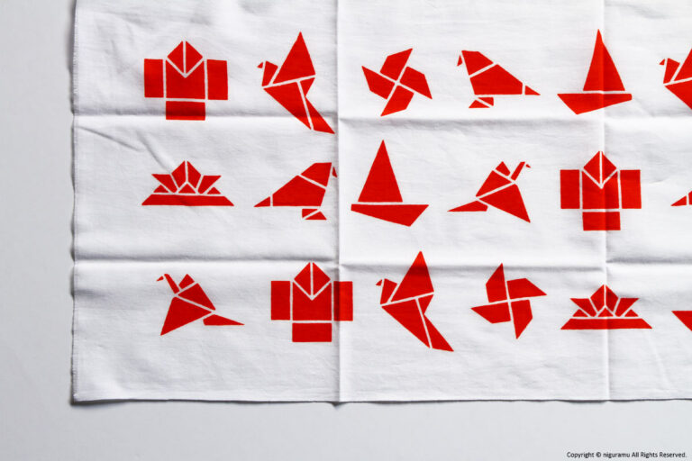 Japanese towel, ORIGAMI / red