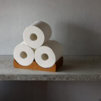 Toilet paper tray WOOD, double / cherry