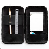 TSUKUSHI pen case, leather / Black