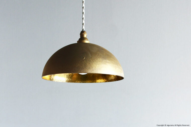 Pendant lamp HEMISPHERE / Gold-ihada (Hammered inside)