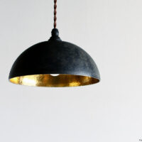 Pendant lamp HEMISPHERE / Black-kuromura (Hammered inside)