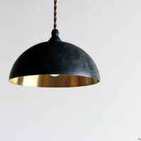 Pendant lamp HEMISPHERE / Black-kuromura (Polished inside)