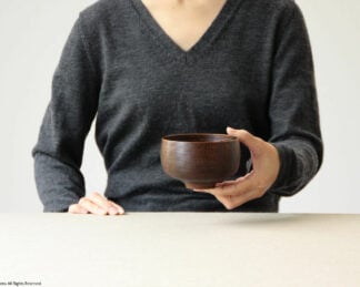 喜八工房　欅溜布張　4.0背高汁椀　3客　山中漆器 欅, 糸筋椀 | 喜八工房 | niguramu