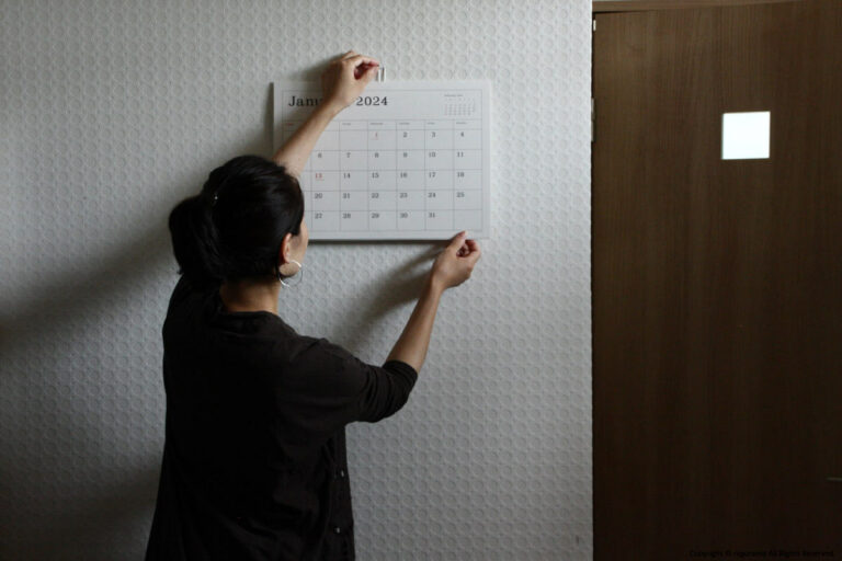 2024 KASAI Kaoru Calendar, ruled line