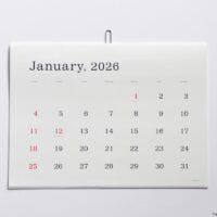 2026 葛西薫 カレンダー, 罫線なし