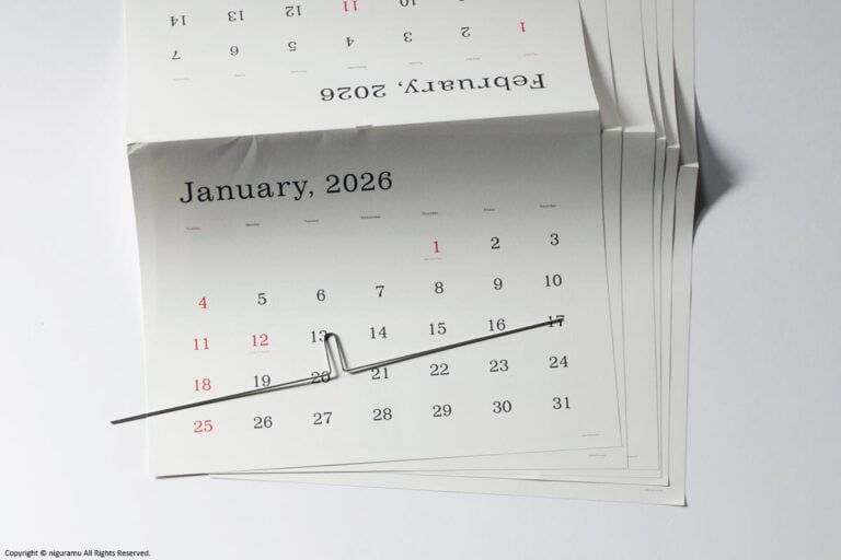 2026 葛西薫 カレンダー, 罫線なし