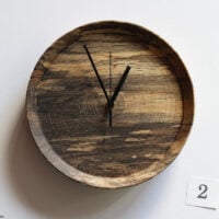 Wormy wood Wall clock, round (No.02)