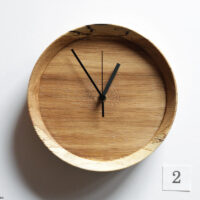Wormy wood Wall clock, round (No.02)