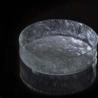 Round Flat Glass Bowl, L