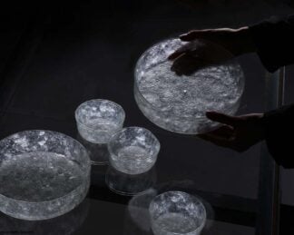 Round Flat Glass Bowl, L