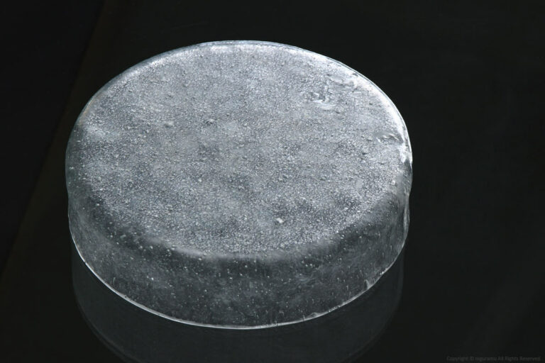 The back of the "Round Flat Glass Bowl, L".