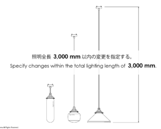 Specify changes within the total lighting length of 3,000mm.