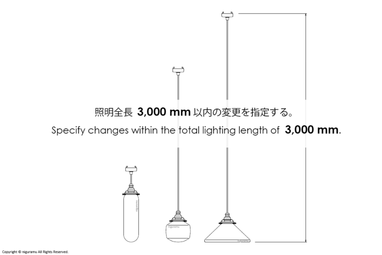 Specify changes within the total lighting length of 3,000mm.