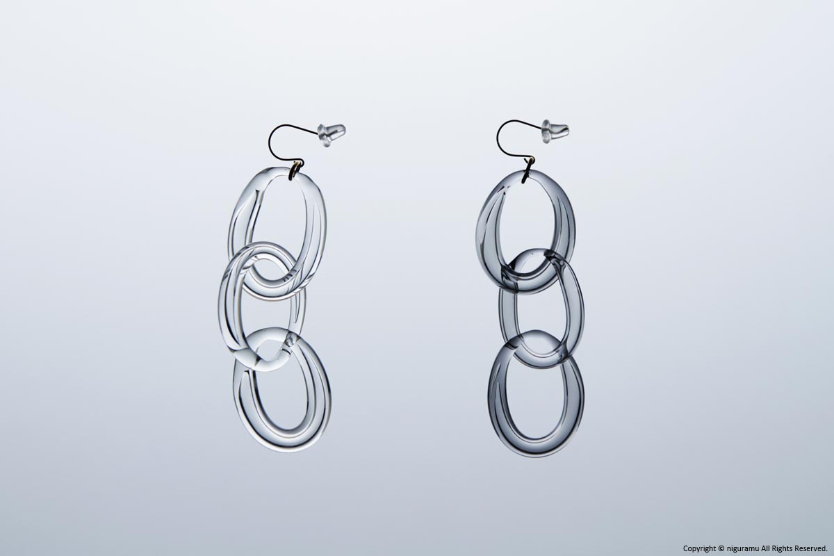 bubble chain earring