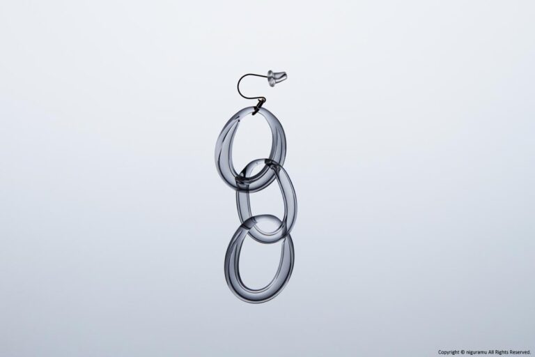 bubble chain earring / BK