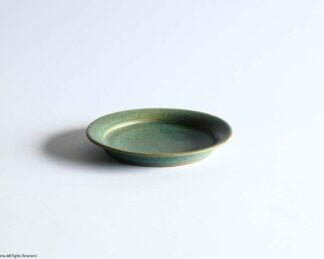 リム皿 5寸 / 錆緑