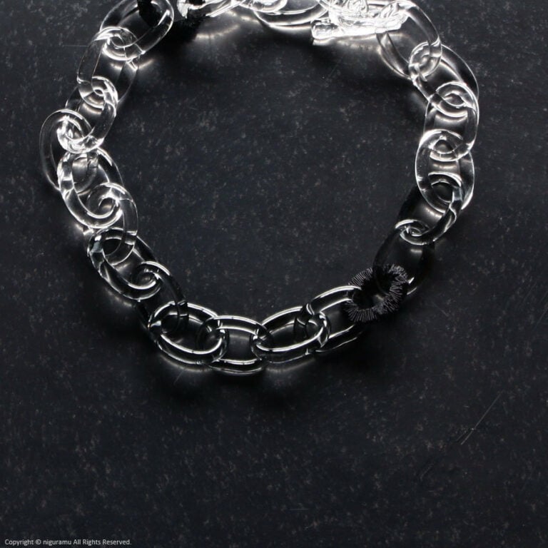 short chain necklace / CL-BK & fabric_BK - 画像 (2)