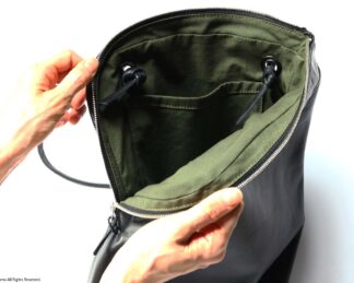 L-zip one handle / black leather