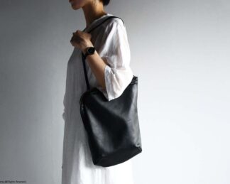L-zip one handle / black leather