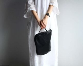 L-zip one handle / black leather