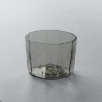 Mold-blown Decagonal mini bowl / gray