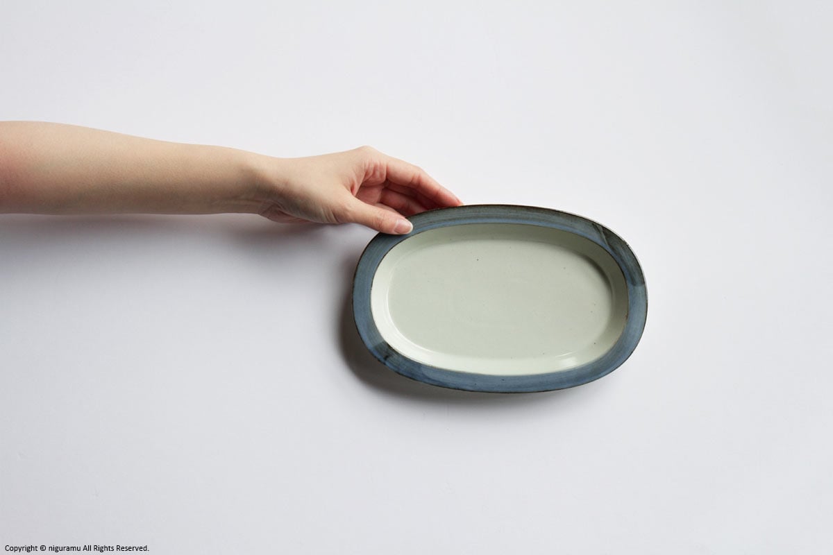 あたら-もの, 楕円皿 / ブルー