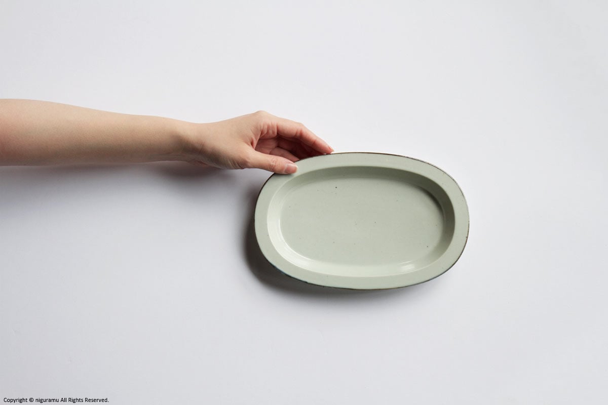 あたら-もの, 楕円皿 / グレー