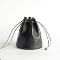 Drawstring handbag / BLACK（Cord: black_gold）